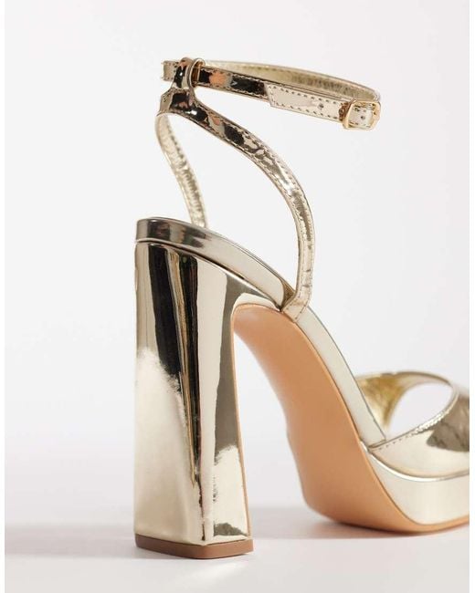 Public Desire White Resist Platform Heeled Sandals