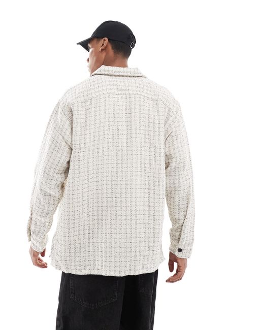 Surchemise à carreaux texturée - crème Jack & Jones pour homme en coloris White