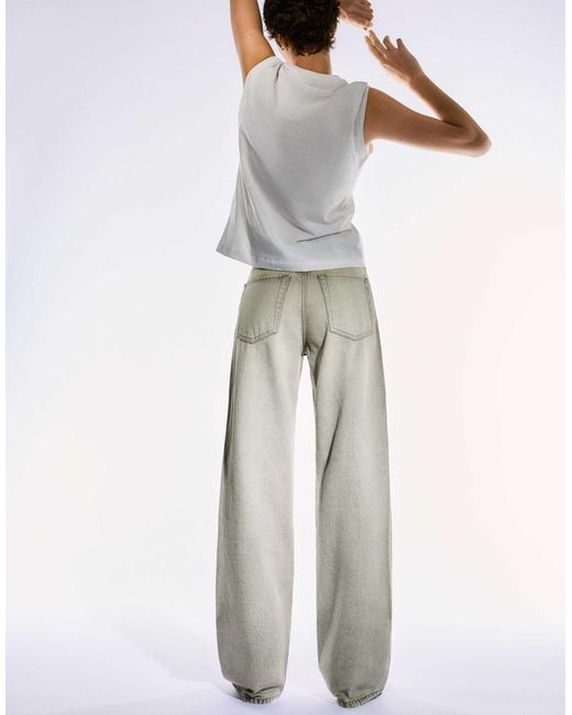Bershka White – gerade geschnittene jeans