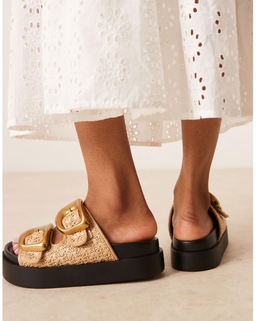 Asos Design Wide Fit Natural – femi – mules