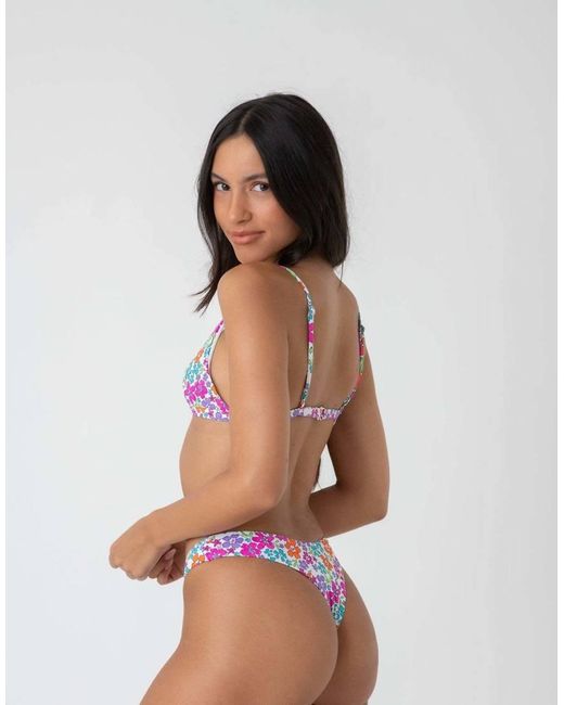 Bright Swimwear Multicolor Bali Citrus Floral Adjustable Bikini Top