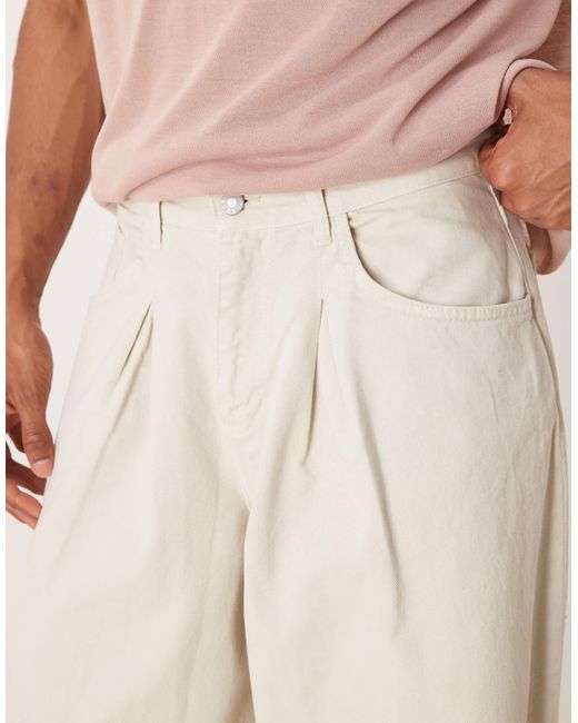 ASOS – sehr weite hose in Natural für Herren