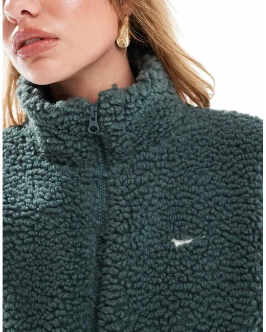 Nike cropped borg fleece jacket sale