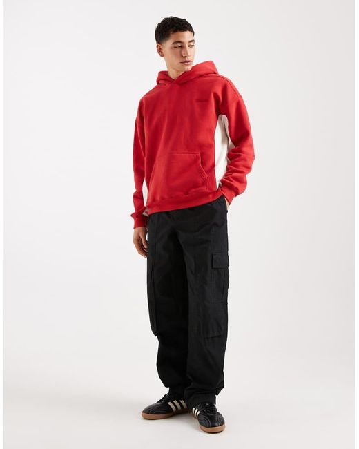 Hollister Red Front Pocket Chest Logo Hoodie for men