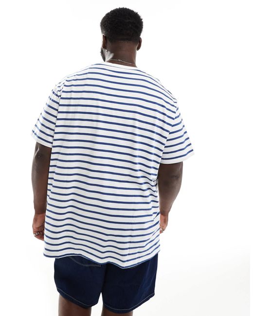 Big & tall - t-shirt standard à rayures et logo emblématique - /bleu Polo Ralph Lauren pour homme en coloris Blue