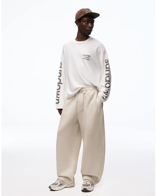 Bershka Natural Balloon Fit joggers for men