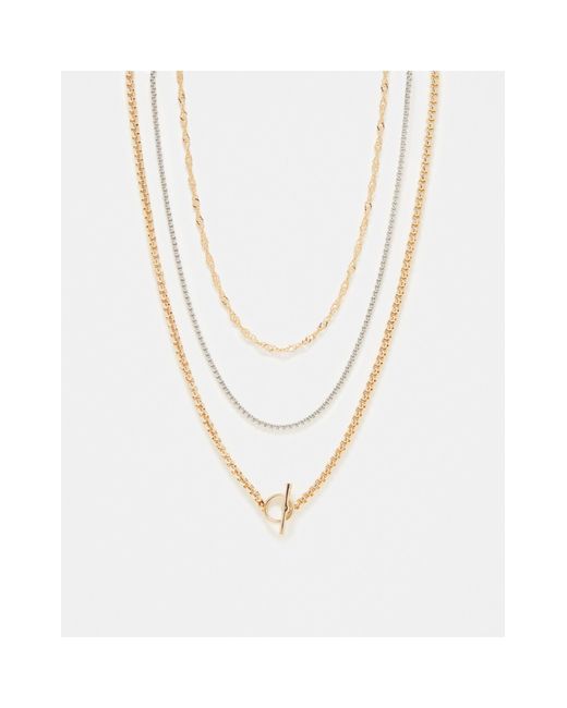 TOPSHOP White Nisha Pack Of 3 Mixed Necklaces