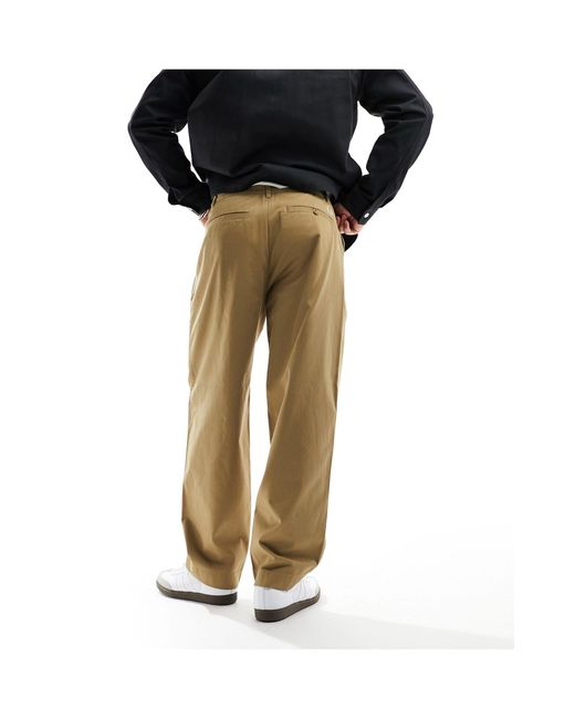 Pantalon droit en sergé - beige Fred Perry pour homme en coloris Black