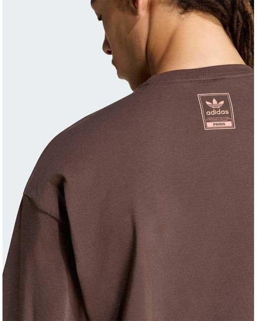 Adidas Originals Brown Paris Gfx Tee for men