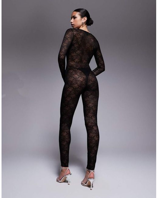 I.AM.GIA Black Tigra Lace Plunge Hardware Detail Jumpsuit