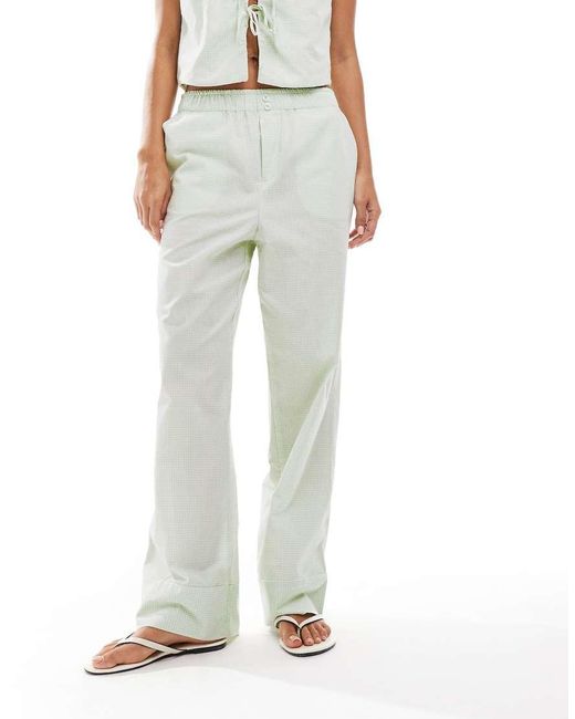ONLY White Wide Leg Boxer Detail Trousers Co-ord