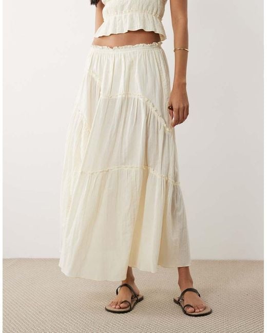 Iisla & Bird Natural Maxi Ruffle Skirt