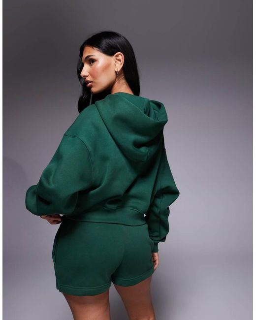 Nike Green Phoenix Fleece Oversized Cropped Hoodie