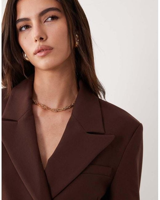 ASOS Brown Double Breasted Blazer