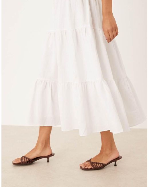 NARRATED Pink Tiered Midi Skirt