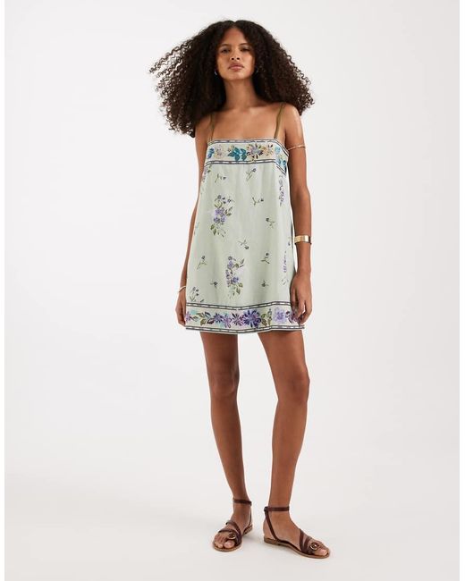 Free People Multicolor Bali Take You With Me Mini Slip Dress