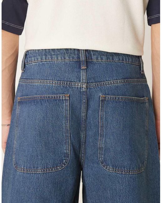 ASOS Blue Super baggy Jeans With Twisted Seams for men