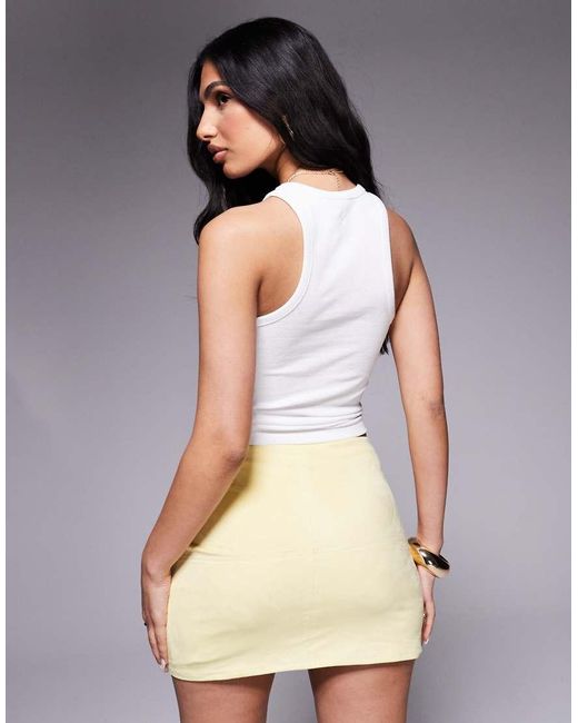 ASOS Yellow Co-ord Faux Suede Mini Skirt