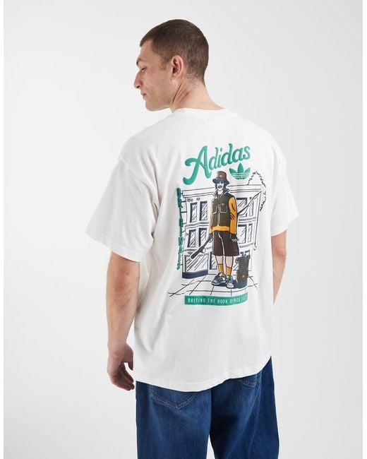 Adidas Originals White Fishing Graphic T-Shirt