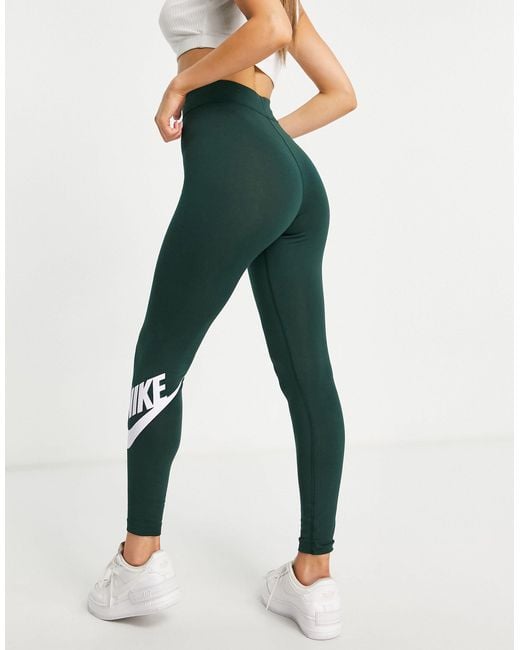 Nike Essential Futura High-rise leggings in Green | Lyst