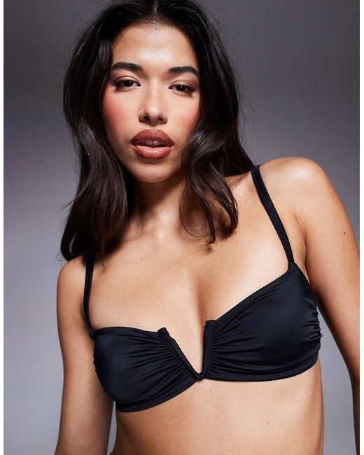 ASOS Black Maya Mix And Match V Wire Crop Bikini Top