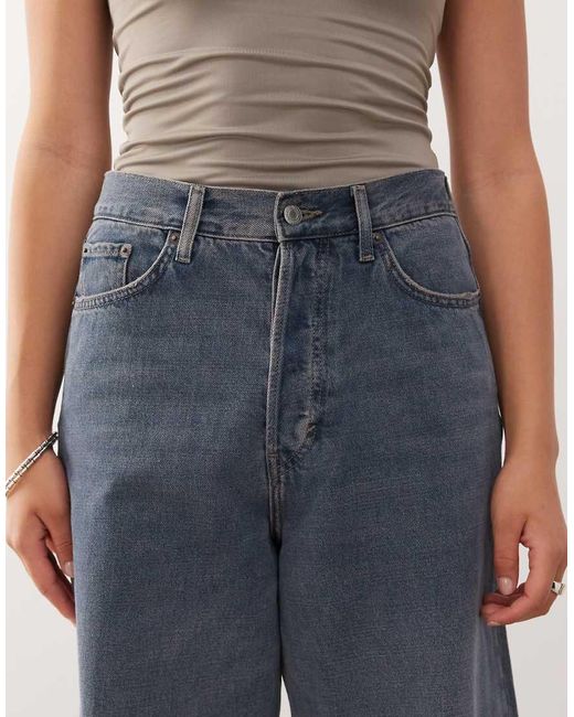 Weekday Blue Astro Unisex Low Rise Loose Fit baggy Jeans