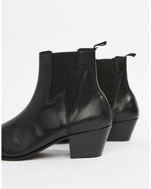 asos design stacked heel western boots