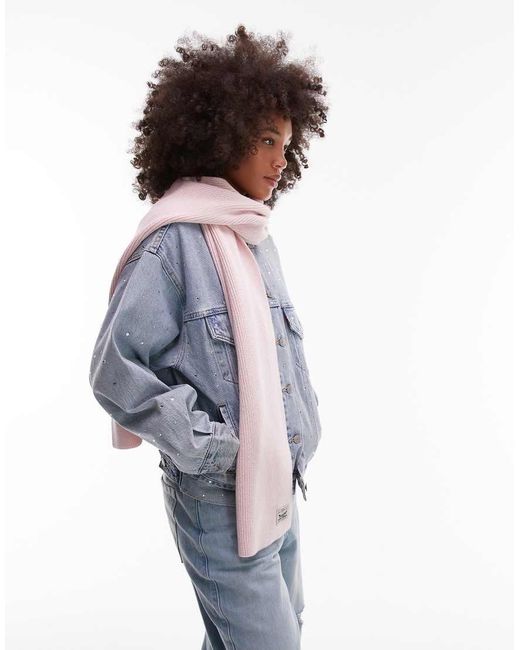 Levi's Ribgebreide Sjaal Met Labellogo in het Blue