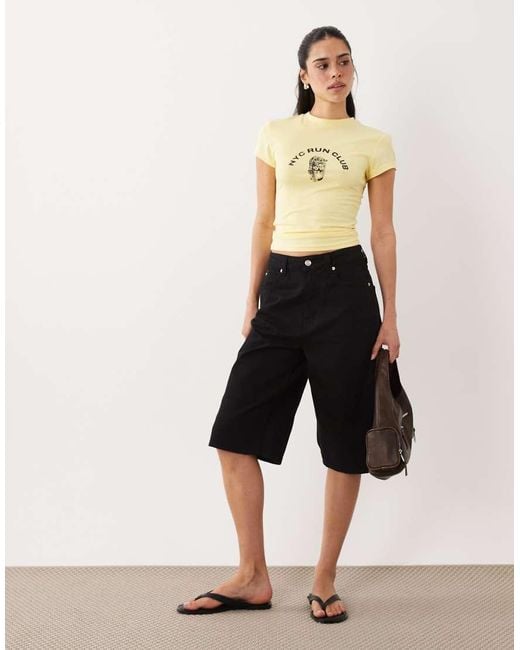 ASOS Natural Baby Tee With Leopard Nyc Run Club Graphic