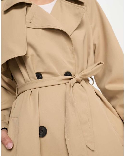 ONLY Natural Double Breasted Trench Coat