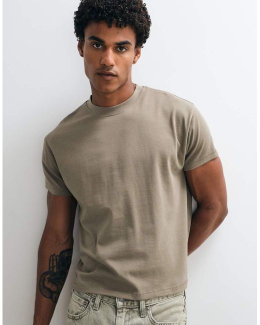 Reclaimed Vintage Green Cropped Boxy T-shirt for men