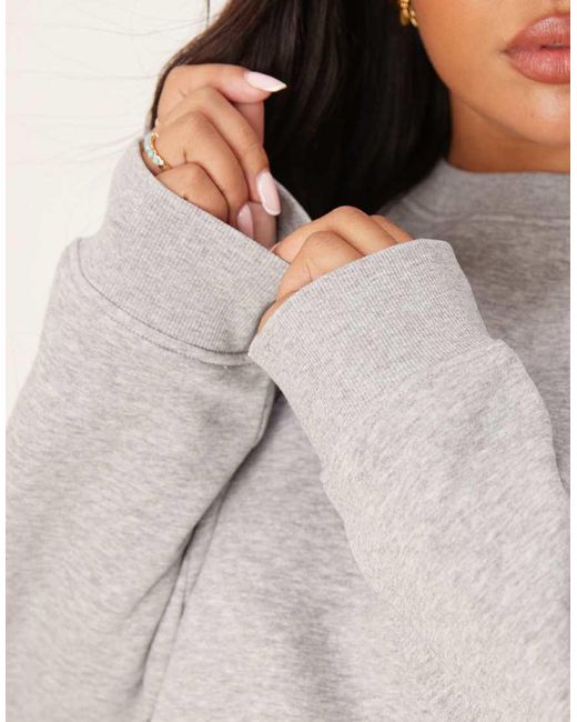 Sudadera Gris Jaspeado Extragrande Con Mangas Raglán E Interior Afelpado De Asos Design Curve ASOS de color Gray