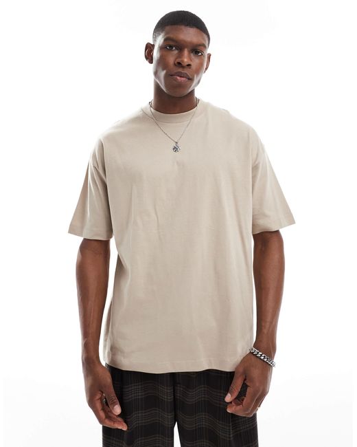 ASOS – basic-t-shirt in Natural für Herren