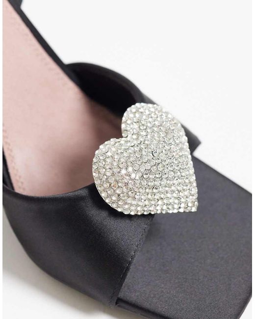 River Island Metallic Heat Seal Heart Detailed Heels
