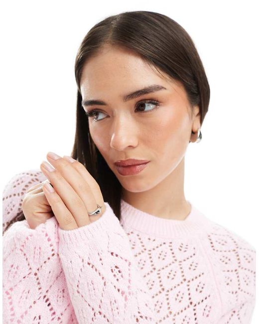 Miss Selfridge White Knitted Crochet Tie Back Jumper