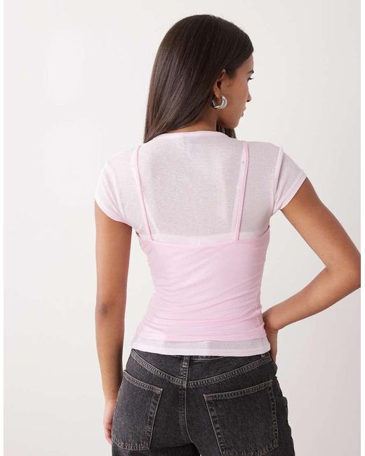 Collusion Purple Short Sleeve Double Layer T-shirt