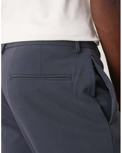 ASOS Blue Four Way Stretch Skinny Fit Suit Trousers for men