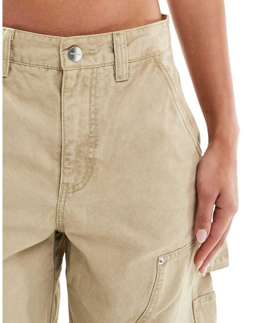 Bershka Natural Carpenter Trousers