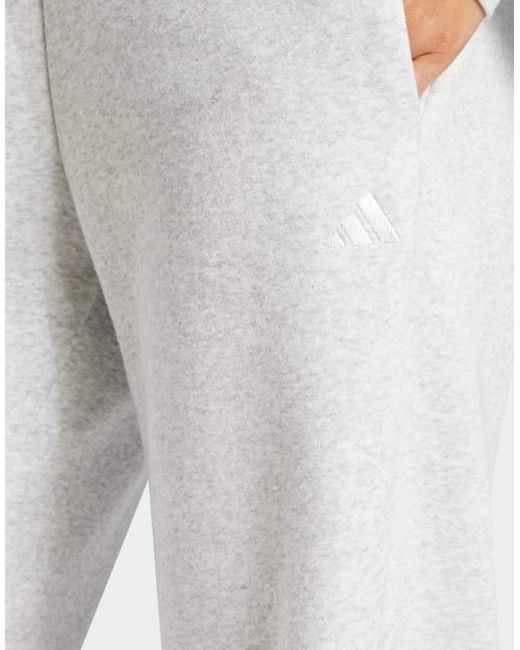 Adidas Originals Gray Essentials Small Logo Feel Cozy Open-hem Pants