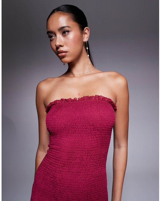 Bardot Red – azura – trägerloses maxikleid