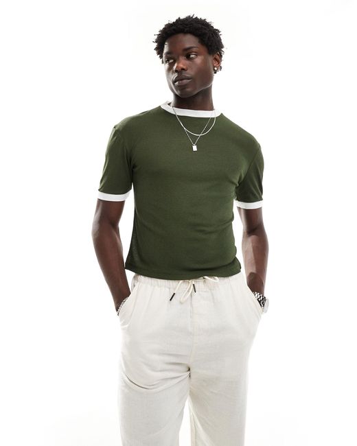ASOS White Muscle Boxy Fit Ringer T-shirt for men