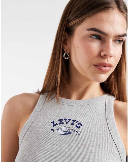 Levi's Gray Graphic Ribbed Racer Vest