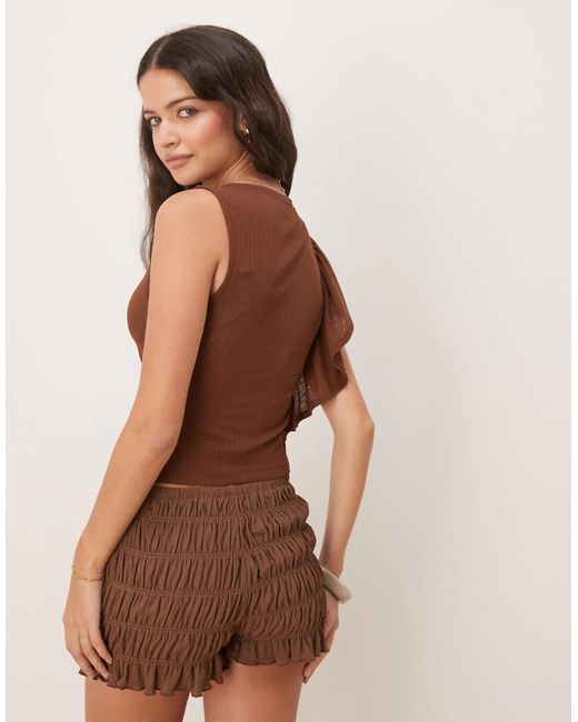 ASOS Brown – geripptes, griffiges oberteil