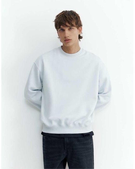 Pull&Bear Ruimvallende Sweatshirt in het White voor heren