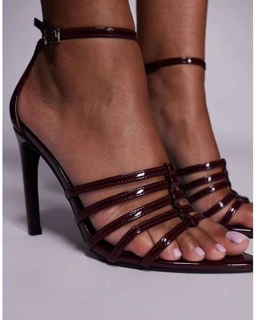 Public Desire Brown Corset Heeled Sandals