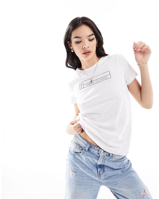 Camiseta blanca estampada Armani Exchange de color White