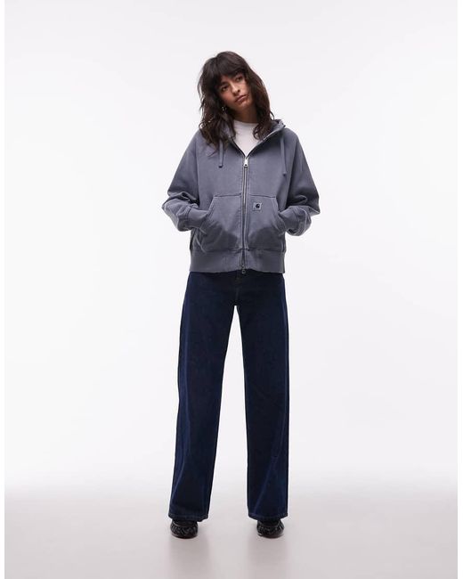 Carhartt Blue Torian Boxy Zip Through Hoodie
