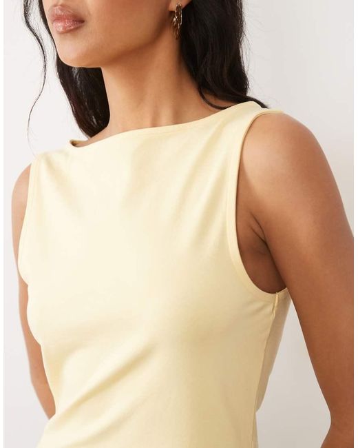 ASOS Blue Cotton Tank Top With Asymmetric Hem