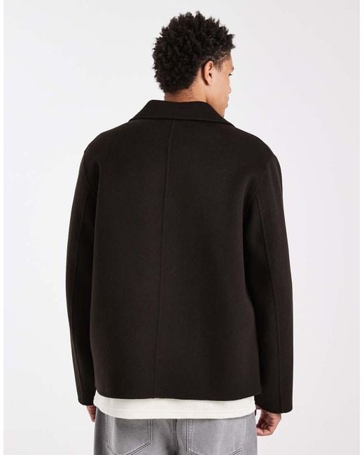 ARKET Black Wool Rich Double Layer Workwear Jacket for men