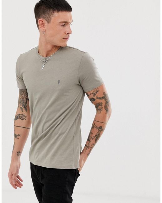AllSaints Gray Tonic Crew T-shirt for men